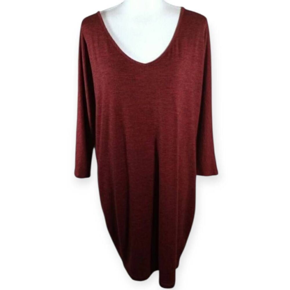 OLD NAVY BURGUNDY V-NECK DRESS SZ.M EUC